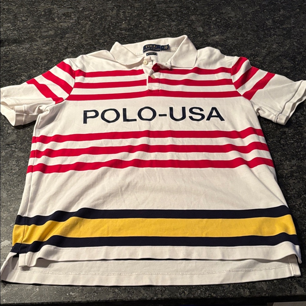 Ralph Lauren White Polo with Red Stripes